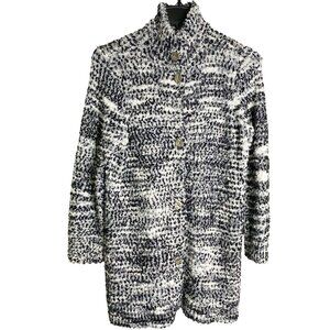 Marc New York Womens Black and White Confetti Knit Cardigan Size S Dark Academia